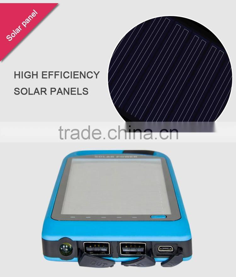 2016 new products 8000mAh dual USB solar cellphone charger/portable power bank/mobile phone accessories