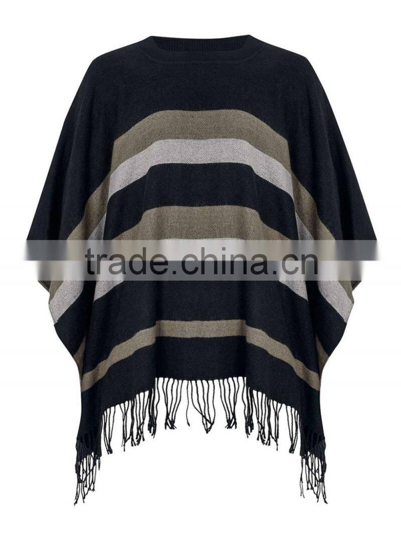 fashion mens acrylic cashmere feel poncho shawl