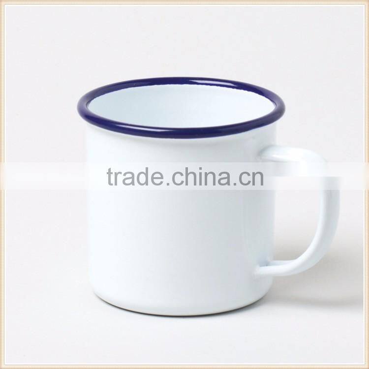 Promotional gift items High Quality Personalized private label white enamel camping mug enamel cup enamelware wholesale