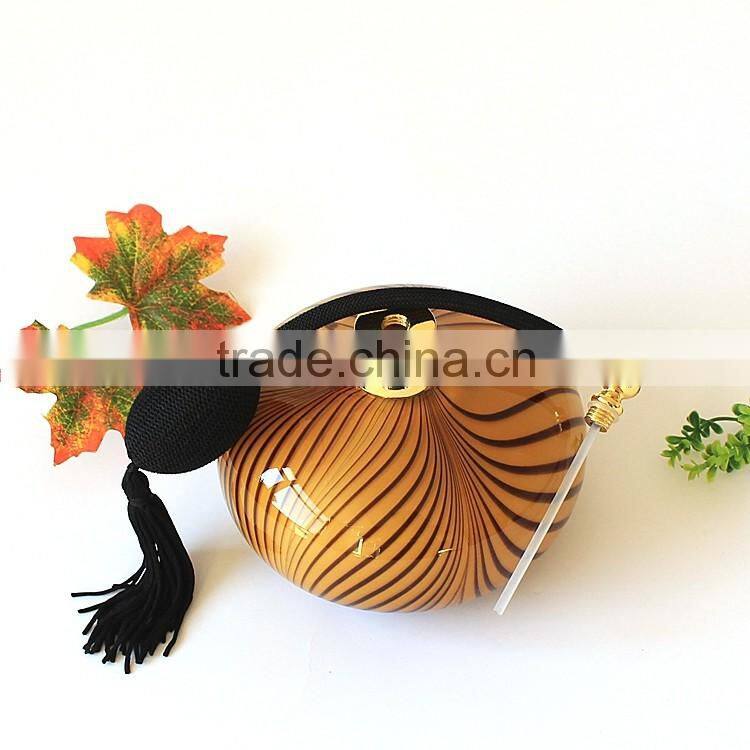 300ml Handmade Luxury Modern Leopard Print Art Cased Glass Perfume Bottle / Empty Airbag Scent Bottle