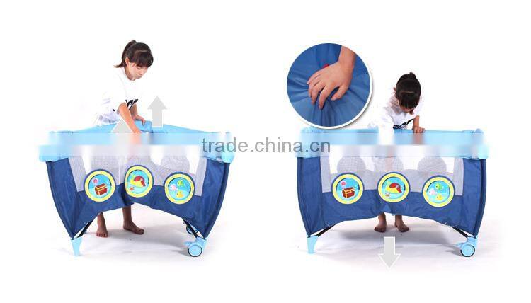 Multi-function baby playpen/playard, baby cot bed with cartoon pattern