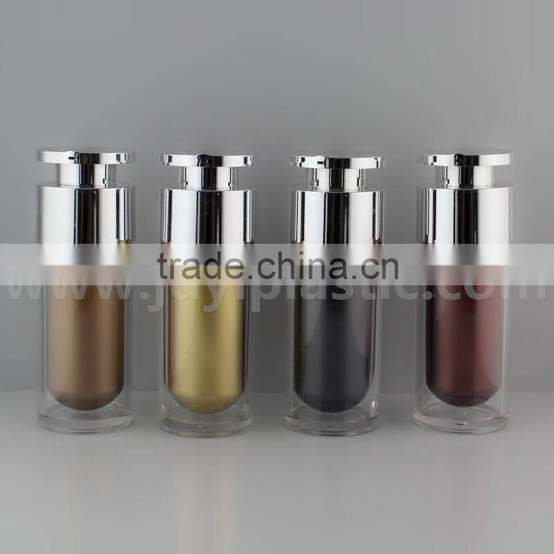 New style high quality round cosmetic airless pump bottle acrylic bottle for personal care