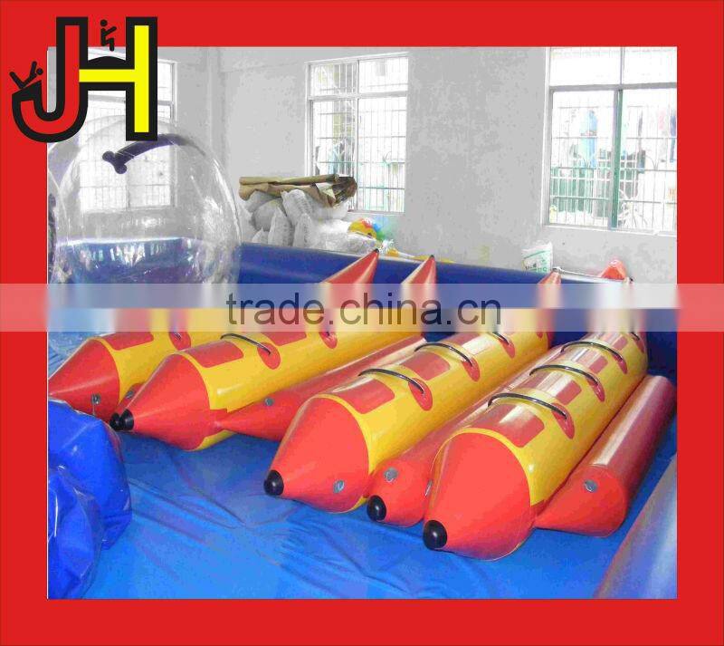 China Hot selling PVC fabric Inflatable flying banana Boat for water game
