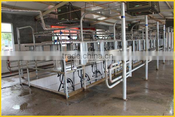 center-channeled milking machine hall