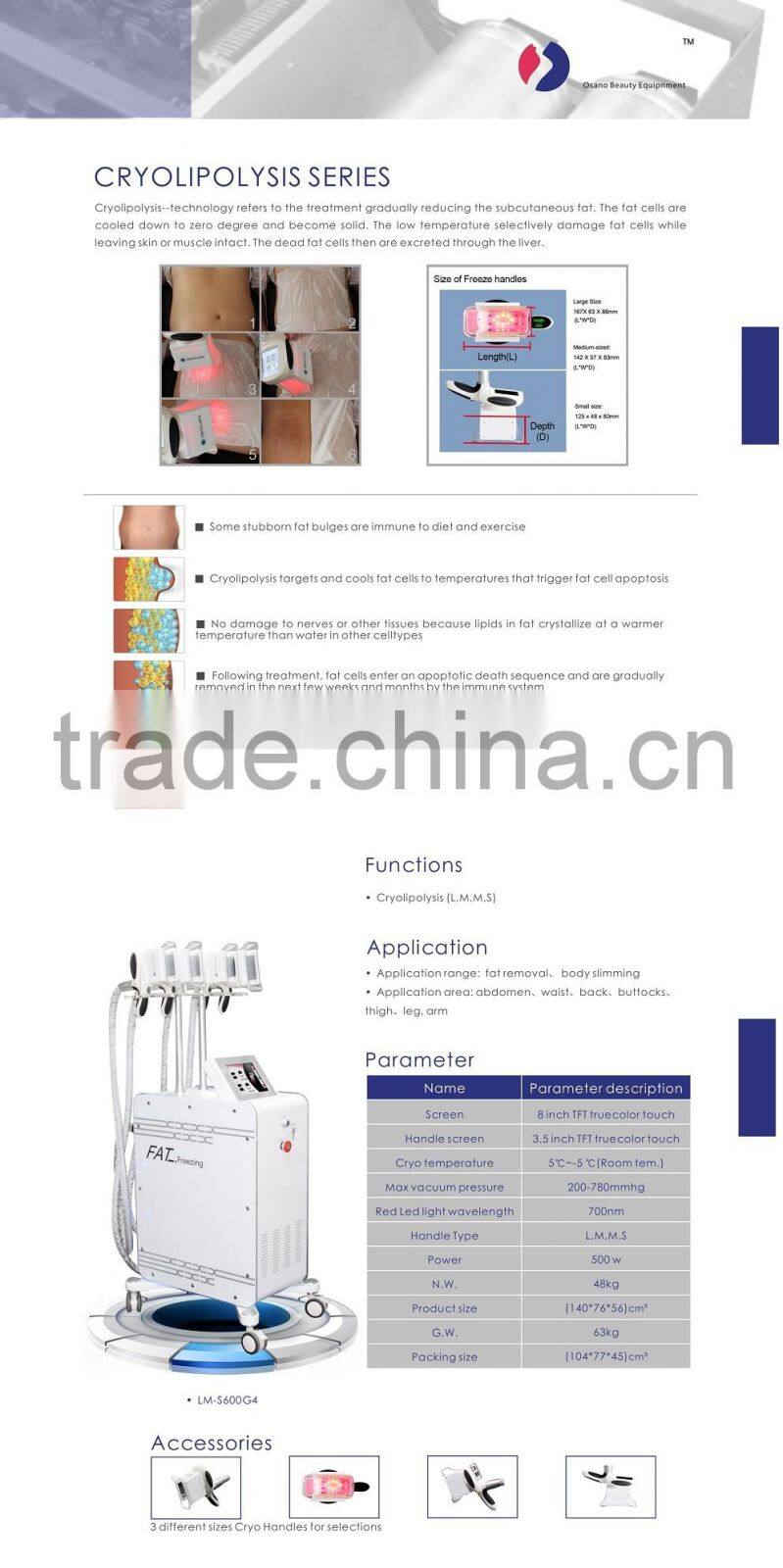 Metal cryolipolyse handle available Coolsculption slimming machine
