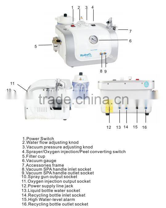 Wholesale price Water Diamond Dermabrasion 3 IN 1 oxygen Peel maxhine