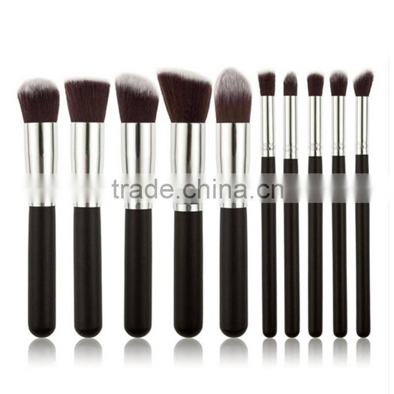 For beauty makeup synthetich hair 10pcs kabuki make up brush set