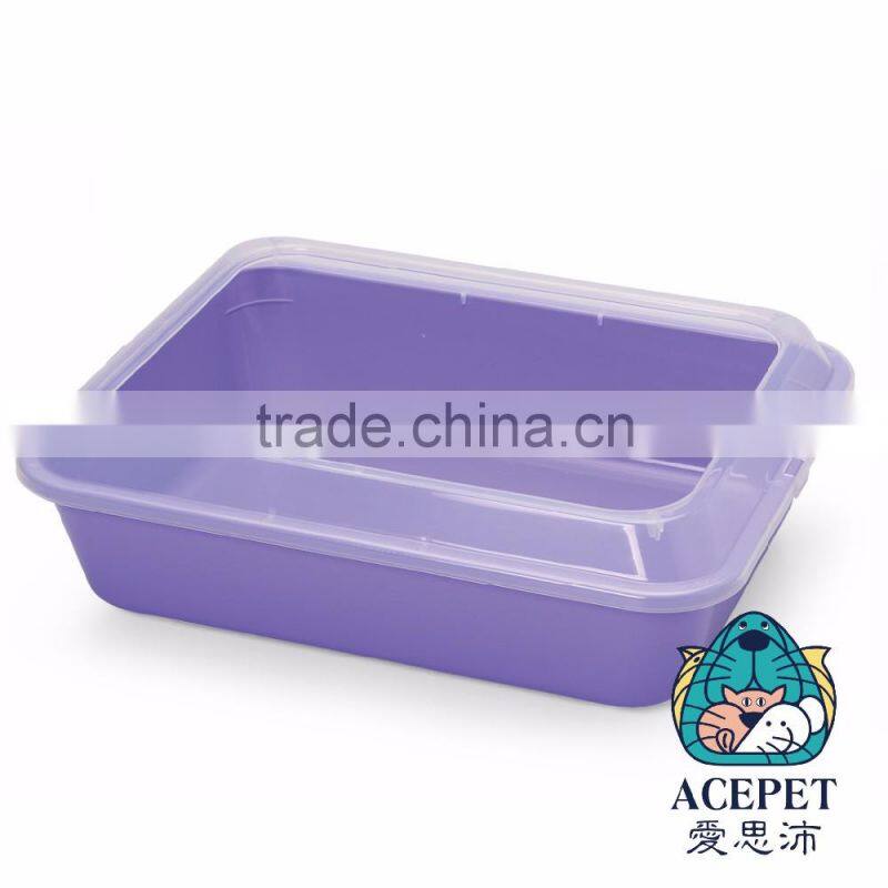 Plastic rectangle Cat litter pan new premium cat litter box with scoop