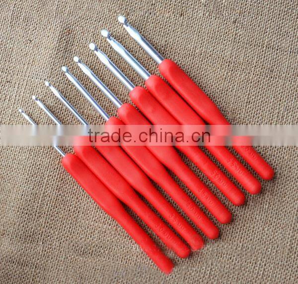 2015 New plastic handle crochet hook set, knitting needle crochet hook