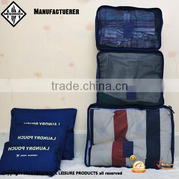 Waterproof 6pcs/set storage or saving extra space while traveling clothes storage mesh bag