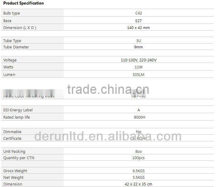 11W E27 Tailed Candle Lamp Energy Saving