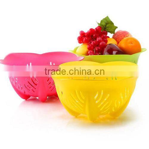 candy colors flower shaped fruit basket kitchen vegetable basket strainer