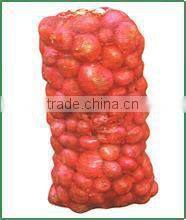 green mesh bag packing onion potato