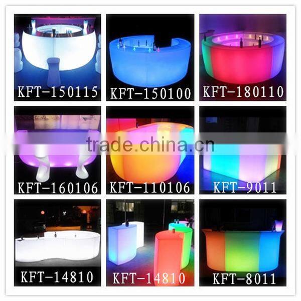 PE plastic led wave shape bar furniture counter table for led event use