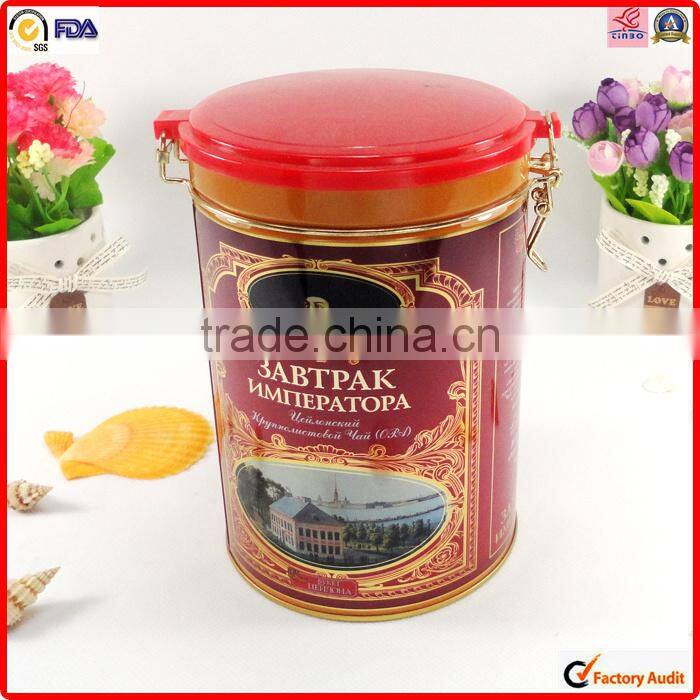 metal packing wholesale printed round factory coffee tin can