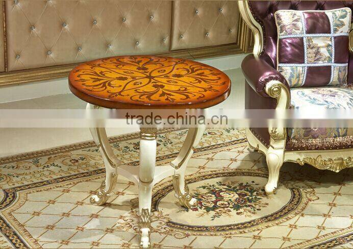 European Style Luxury Coffee Table, Beautiful Painting Wooden Tea Table, Fashionable Little Round Table (BF01-ML043)