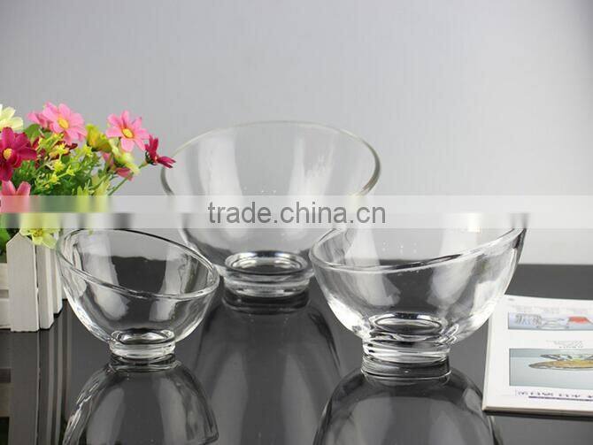 400ml Slope shape glass bowl salad glass bowl unique shape fruit bowl