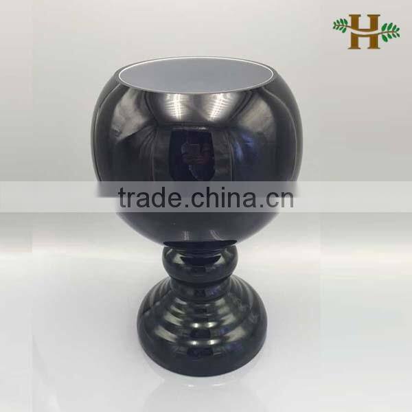 New Products Crackled Ball Stem Wine Glass Decorated Glass