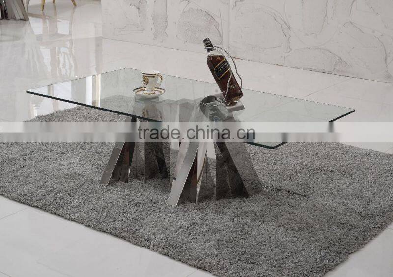 C407 Hot selling living room rectangle glass furniture
