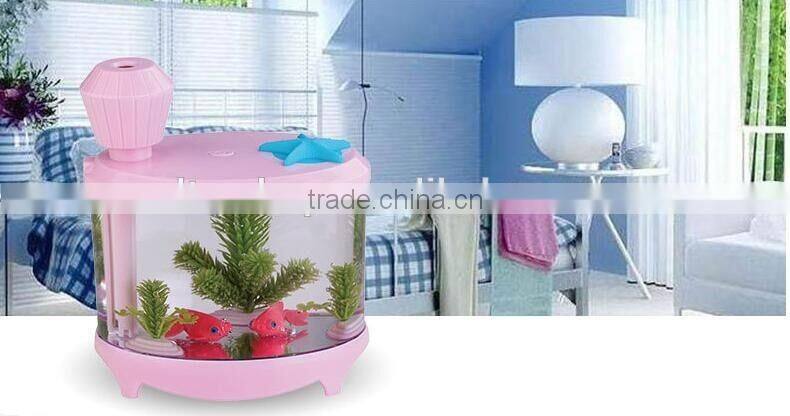 2016 Decrative Creative Desk Micro Landscape Aquarium Fish Tank Light Household USB Ultrasonic Mist Spray Air Humidifier
