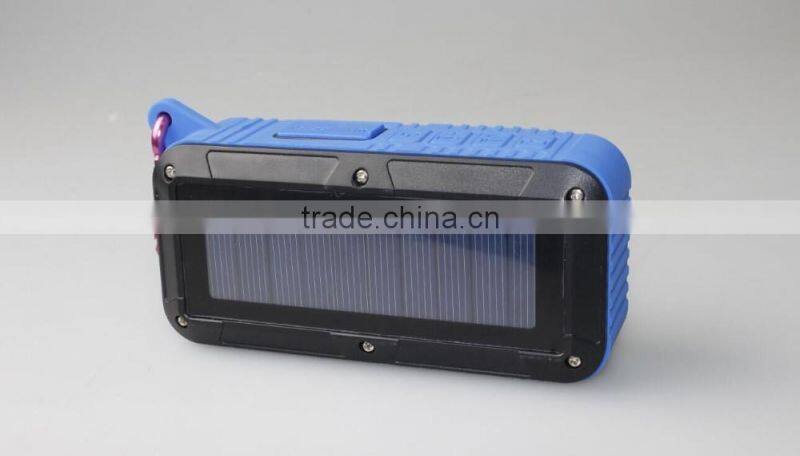 Factory Direct Outdoor Hook Style Waterproof Solar Recharheable Wireless Bluetooth Speaker