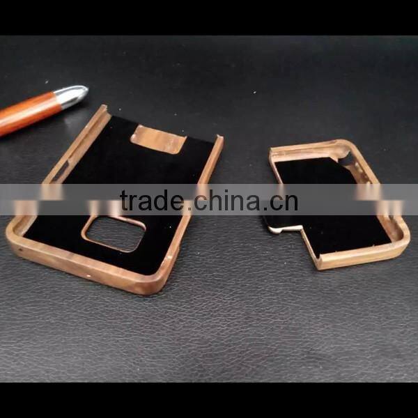 Hot selling natural real two part rose wood phone cases for Samsung note7