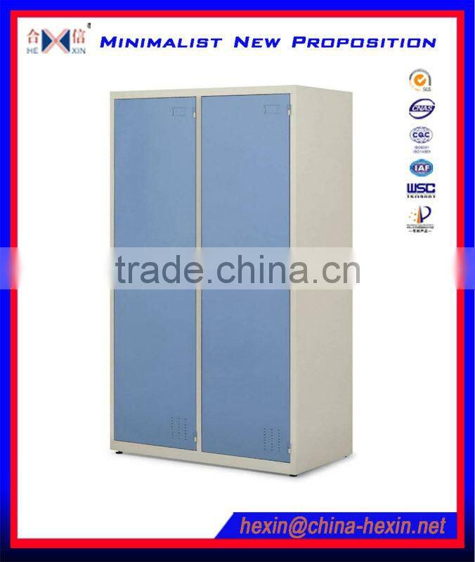 2 shelf & 2 hanger metal clothes cabinet hanger cabinet metal clothes storage cabinet