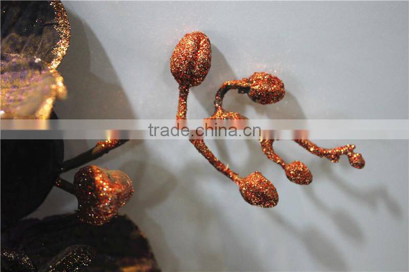 Home garden decoration 90cm hight dark blue Gold string Ascocenda artificial wedding flowers EQDL03 0403