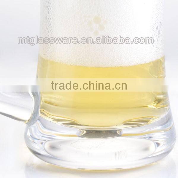 Clear 1.5 liter glass beer mug