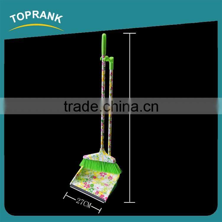 Toprank Household Cleaning Plastic Broom Dustpan Cleaning Set Plastic Broom Bristle With Soft Brush