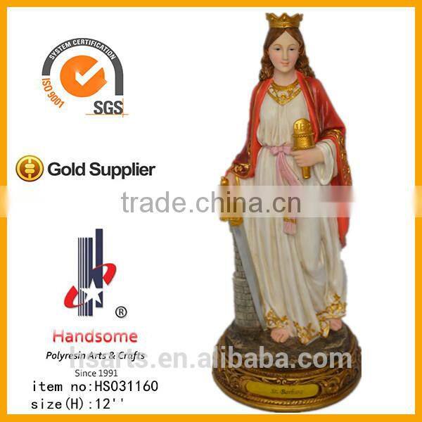 12"Resin religious items christian gift st. barbara figurine
