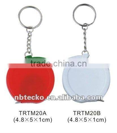 Promotional apple shape mini tape measure keychain