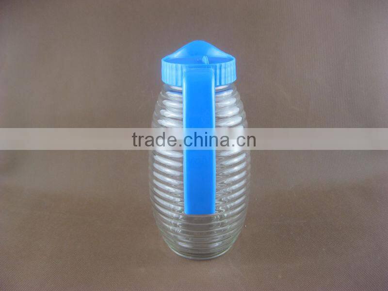 with Plastic Lid and Handle 1.5L Glass Water Jug
