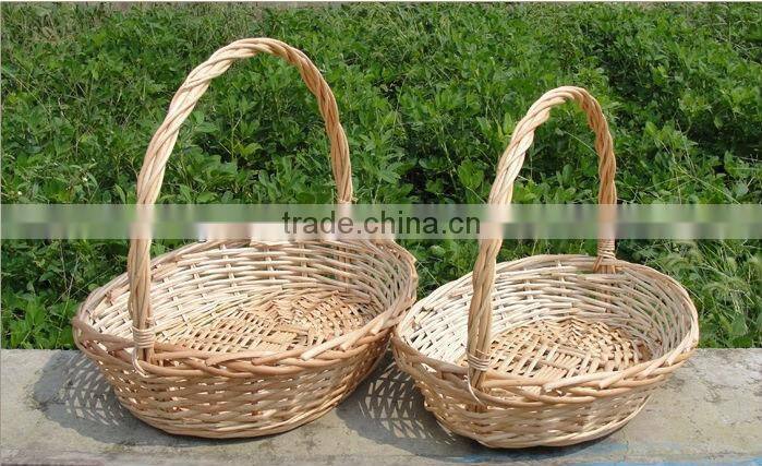 3 pcs Empty Wicker Gift Basket with handle for christmas