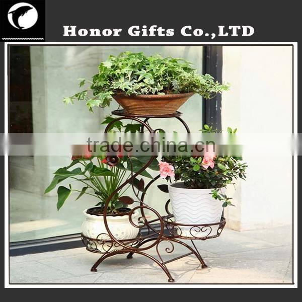 New design Iron Frame Flower Stand Decorative Metal Window Box Planters