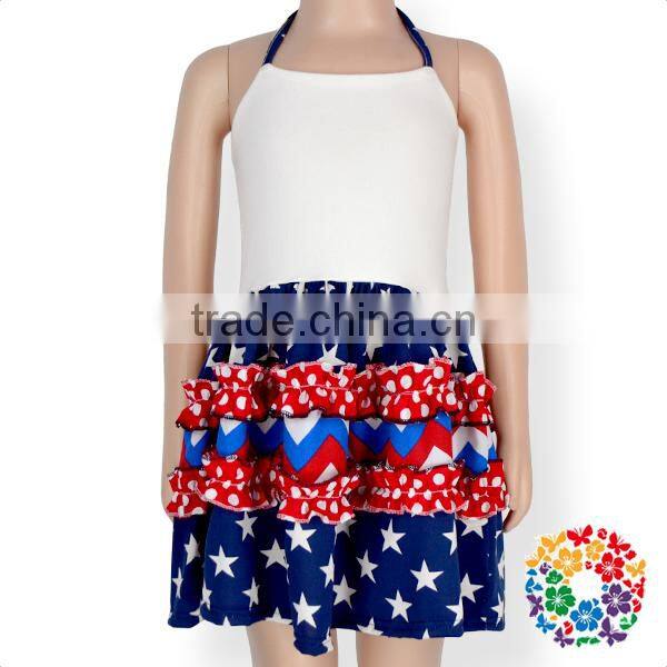Girls New Fashion 4Th Of July Holiday Parade Dress Blue Star Kids One-Piece Dress
