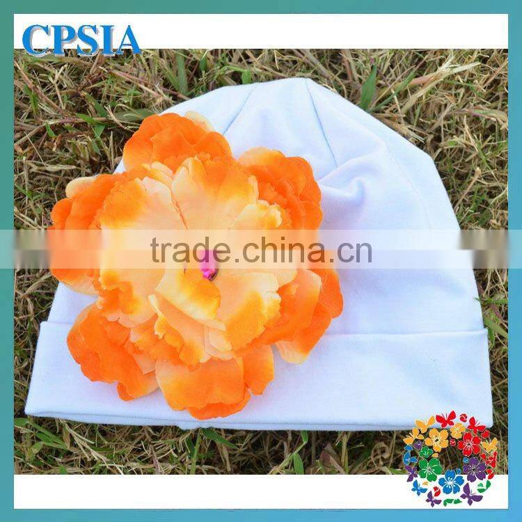 white cotton hats with flower new arrival cotton Baby Beanie Hats cotton slouch hat