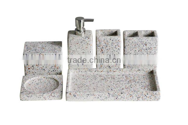 Hot sale Concrete Grey Terrazzo Bathroom Accessory Sets