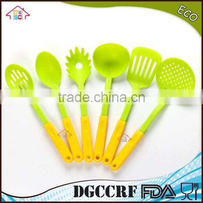 NBRSC set of 6 pieces Nylon kitchen utensil plastic cooking tools Ladle Slotted Strainer Spatula Spoon solid