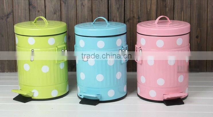 New Asbury Metal Wastebasket in colorful , Metal Trash Can, Garbage Steel Waste Bin