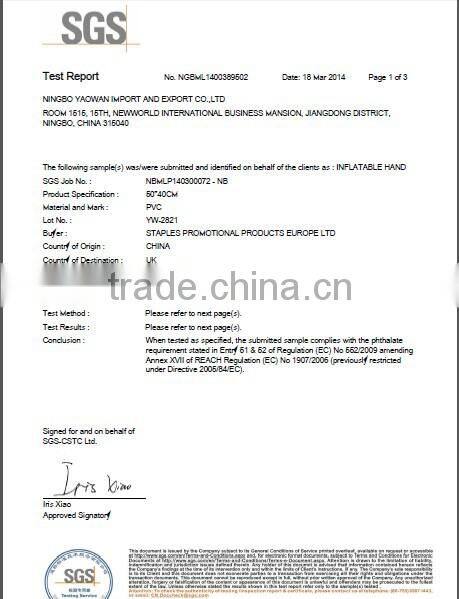 inflatable advertising hulk hand