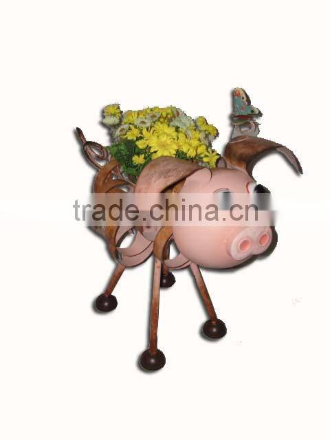 YS10231 garden pig outdoor decor made in Xiamen with size 18.5X12X17.75"