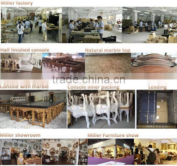 Living Room Furniture Set Classical Marble Top Console Table With Framed Mirror