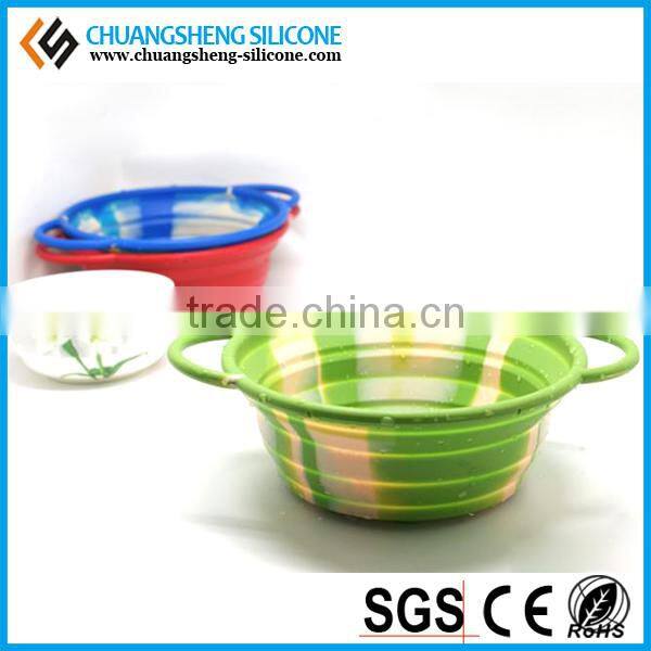 FOLDING Kitchen use basin, silicone bowl, colorful painting basin
