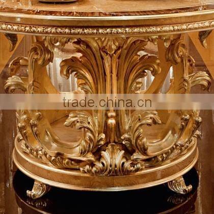 momoda New Arrival Luxury Golden round Dining Table Royal Dining Room Italian furniture customized furniture supplier china