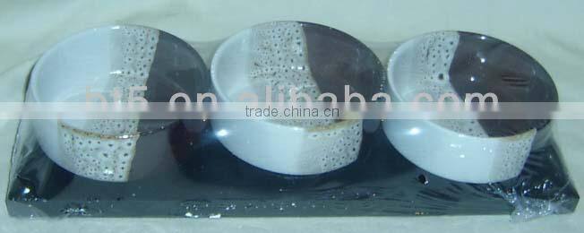 Set of 3 hand printing ceramic snack dinner plate,snack tray