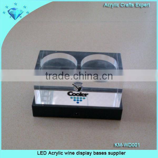 Fashion orientation LED Acrylic wine display bases supplier