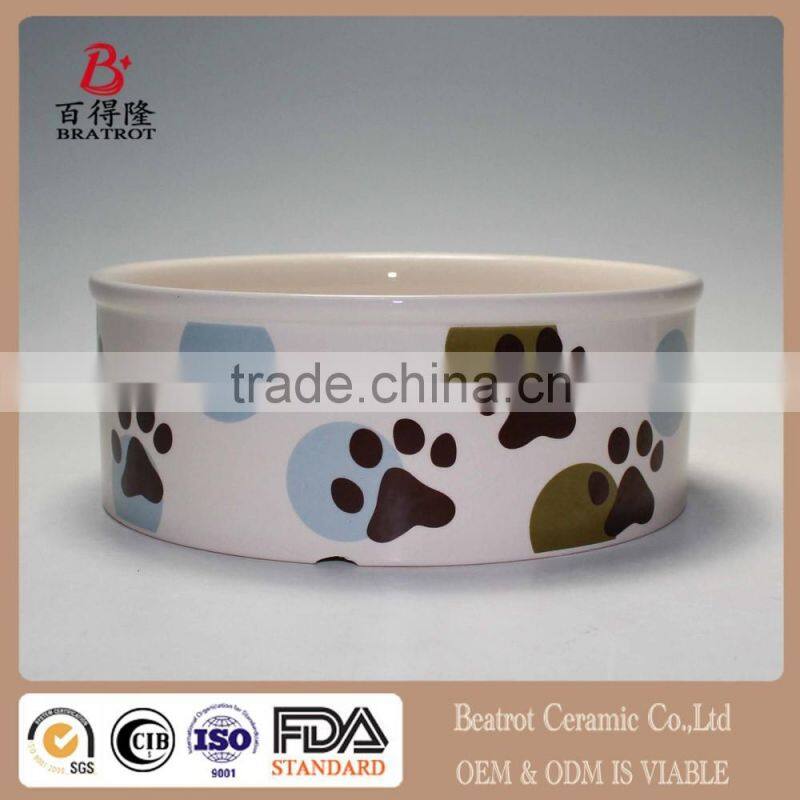 Petrageous Designs Polka Paws 7.8" Deep Pet Bowl