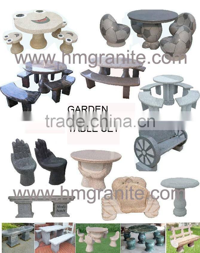 Black granite stone square dining table top