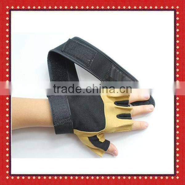 Fingerless suede pig leather fitness gloves